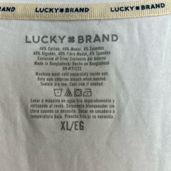 Lucky Brand Womens New Without Tags XL Long Sleeve Tee White - Picture 2 of 7